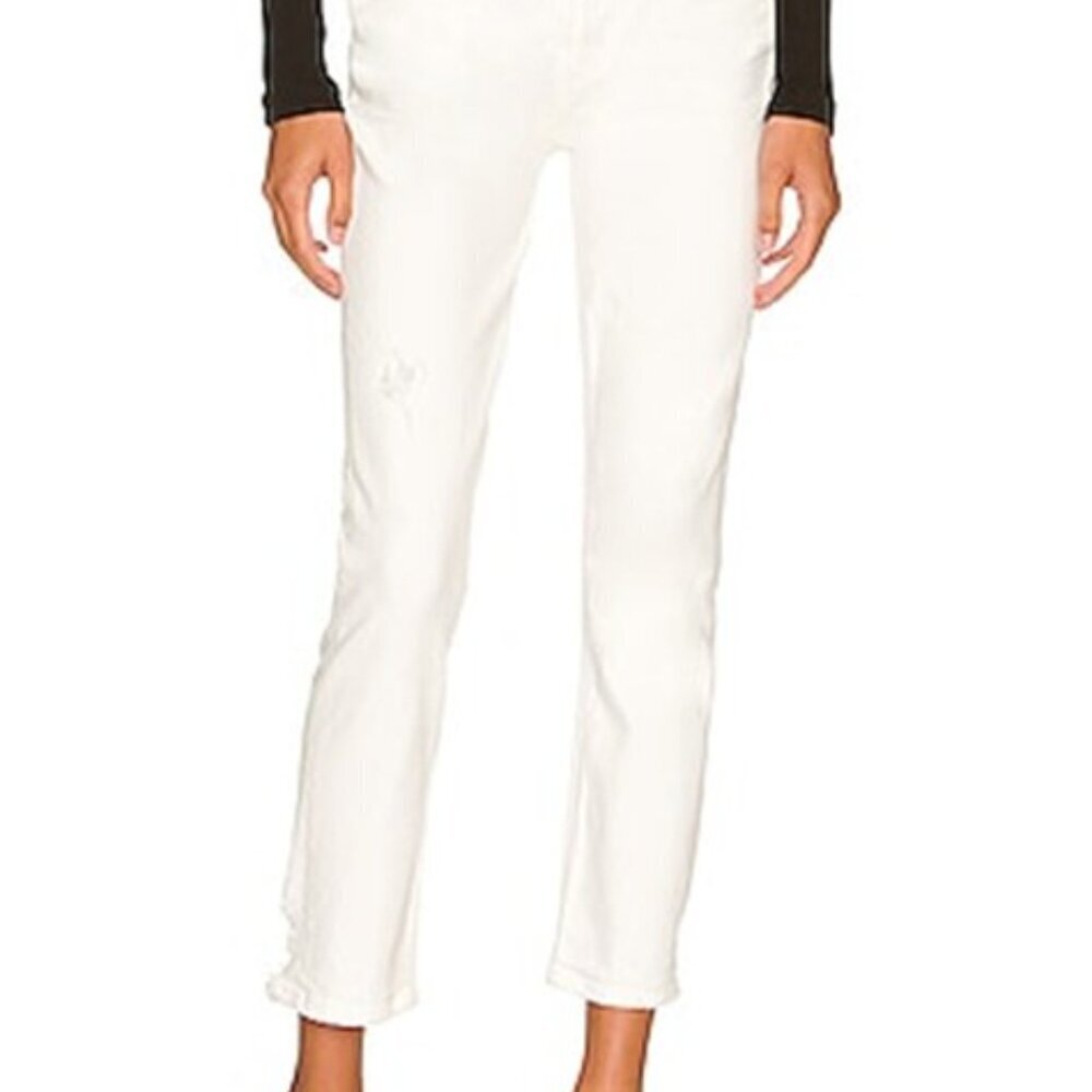 RE/DONE 90s High Rise Ankle Crop Jean Vintage White Button-Fly Slim Levis 26 - Picture 5 of 15